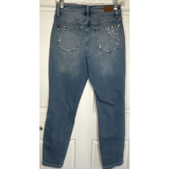 Judy Blue Jeans Women 3/26 Slim Fit Denim Rhinestone Sparkle Distressed Stretch - Picture 10 of 16